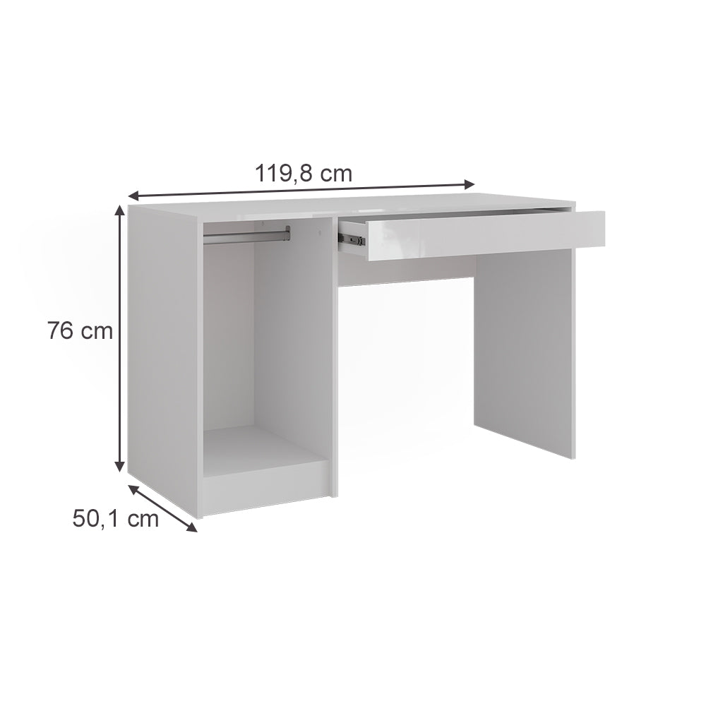 Vicco Tavolo da toeletta Bianco/bianco lucido 119.8 cm