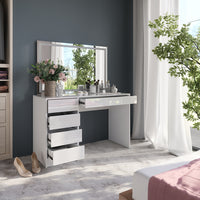 Vicco Tavolo da toeletta Bianco/bianco lucido 119.8 cm con specchio LED