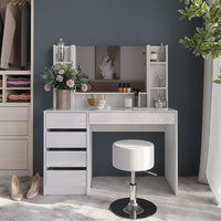 Vicco Tavolo da toeletta Bianco/bianco lucido 119.8 cm 5 parti