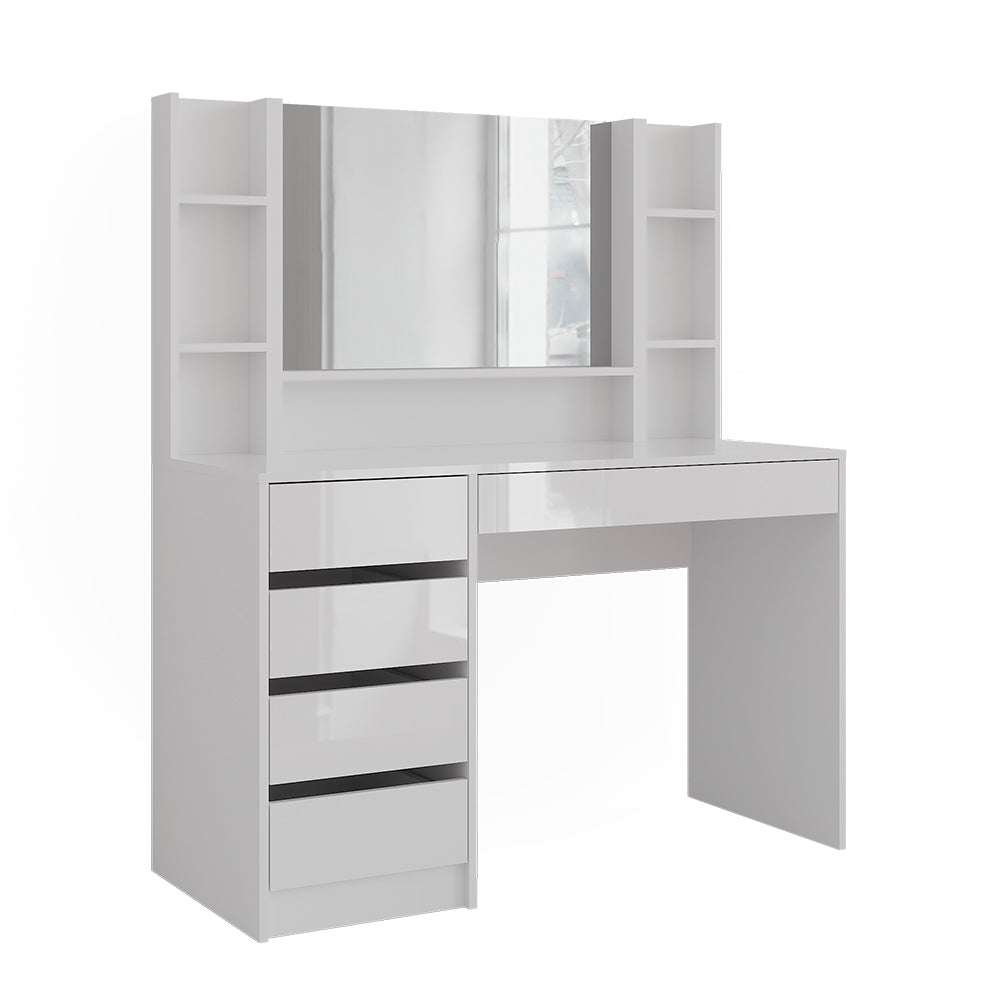 Vicco Tavolo da toeletta Bianco/bianco lucido 119.8 cm 4 parti