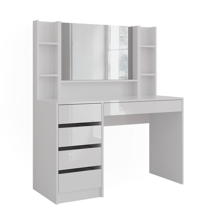 Vicco Tavolo da toeletta Bianco/bianco lucido 119.8 cm 4 parti