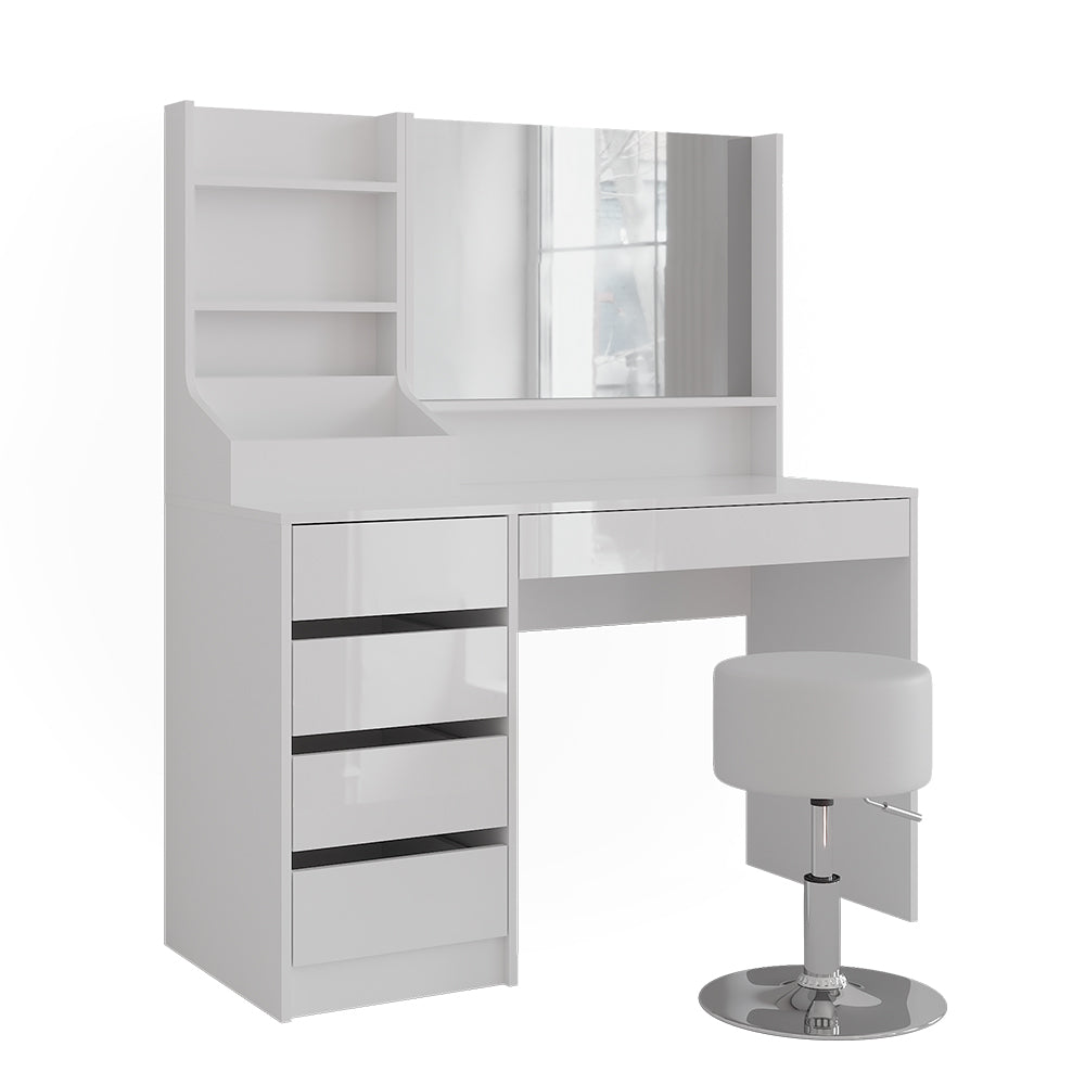 Vicco Tavolo da toeletta Bianco/bianco lucido 119.8 cm 4 parti