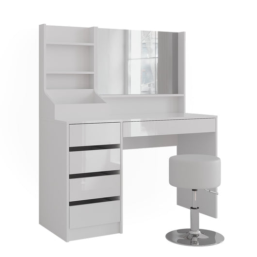 Vicco Tavolo da toeletta Bianco/bianco lucido 119.8 cm 4 parti