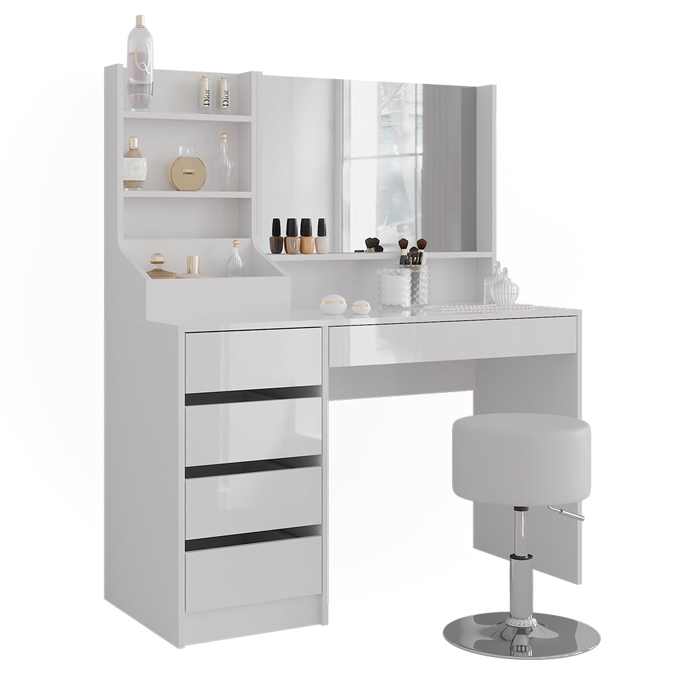 Vicco Tavolo da toeletta Bianco/bianco lucido 119.8 cm 4 parti