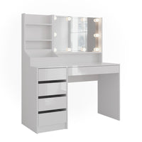 Vicco Tavolo da toeletta Bianco/bianco lucido 119.8 cm 4 parti