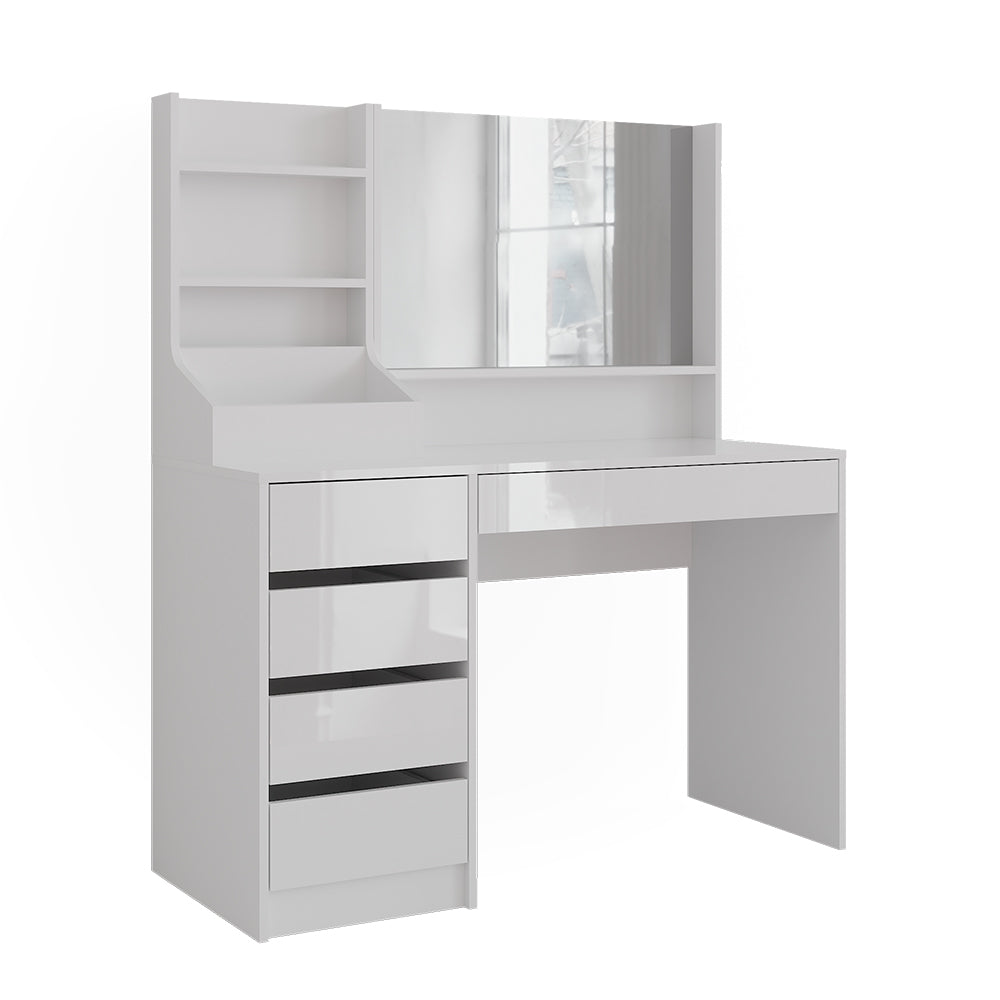 Vicco Tavolo da toeletta Bianco/bianco lucido 119.8 cm 3 parti