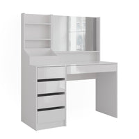 Vicco Tavolo da toeletta Bianco/bianco lucido 119.8 cm 3 parti