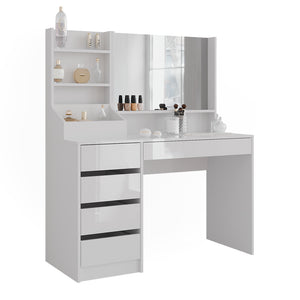 Vicco Tavolo da toeletta Bianco/bianco lucido 119.8 cm 3 parti