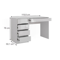 Vicco Tavolo da toeletta Bianco/bianco lucido 119.8 cm