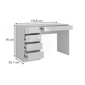 Vicco Tavolo da toeletta Bianco/bianco lucido 119.8 cm