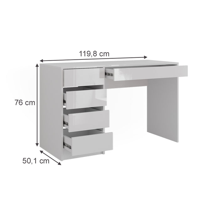 Vicco Tavolo da toeletta Bianco/bianco lucido 119.8 cm