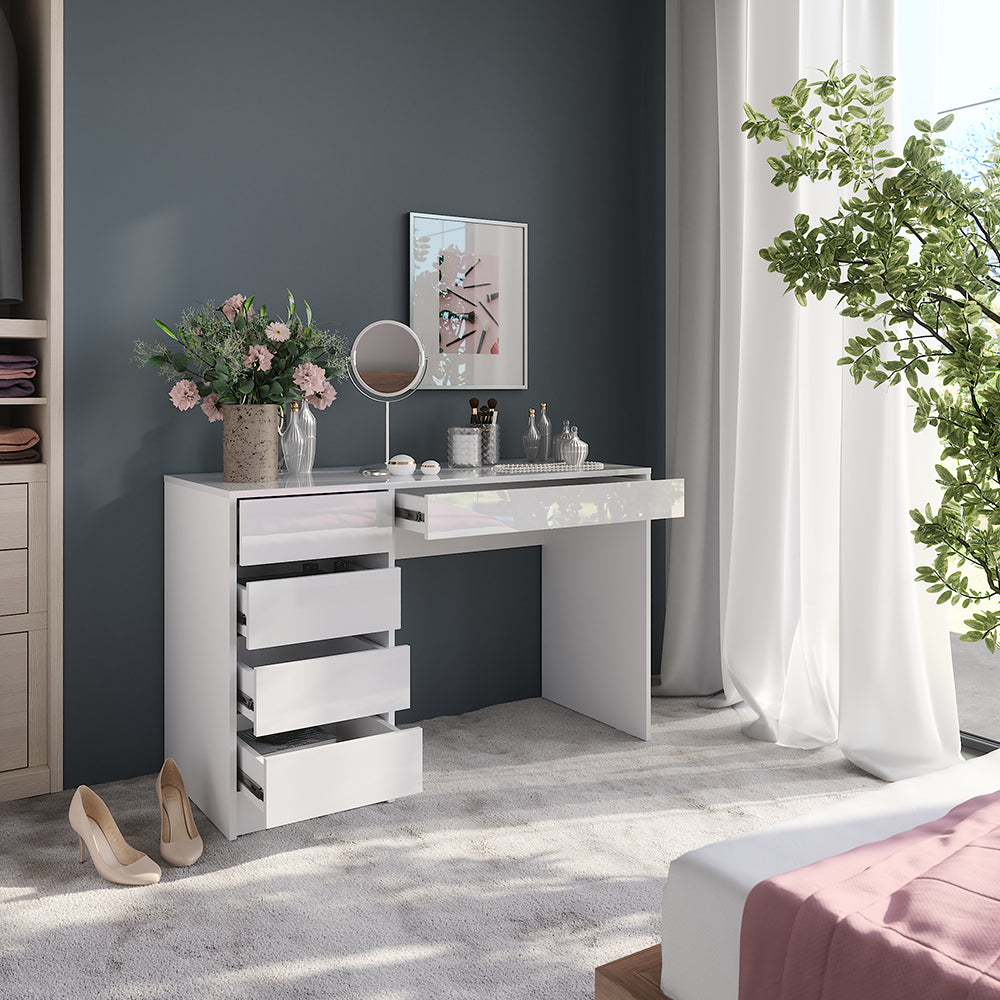 Vicco Tavolo da toeletta Bianco/bianco lucido 119.8 cm