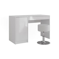 Vicco Tavolo da toeletta Bianco/bianco lucido 119.8 cm con sgabello