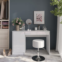 Vicco Tavolo da toeletta Bianco/bianco lucido 119.8 cm con sgabello