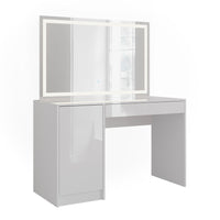 Vicco Tavolo da toeletta Bianco/bianco lucido 119.8 cm con specchio LED