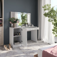 Vicco Tavolo da toeletta Bianco/bianco lucido 119.8 cm con specchio LED