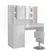 Vicco Tavolo da toeletta Bianco/bianco lucido 119.8 cm 5 parti