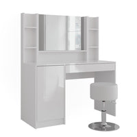 Vicco Tavolo da toeletta Bianco/bianco lucido 119.8 cm 5 parti