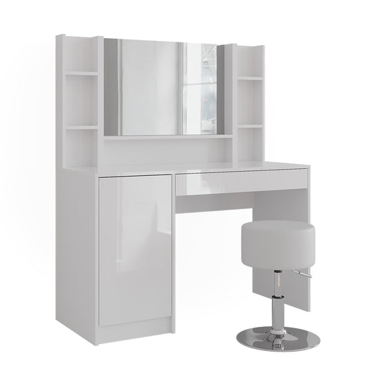 Vicco Tavolo da toeletta Bianco/bianco lucido 119.8 cm 5 parti