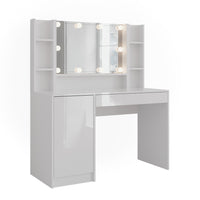 Vicco Tavolo da toeletta Bianco/bianco lucido 119.8 cm 4 parti