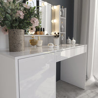 Vicco Tavolo da toeletta Bianco/bianco lucido 119.8 cm 4 parti