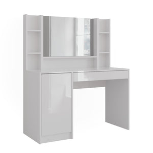 Vicco Tavolo da toeletta Bianco/bianco lucido 119.8 cm 4 parti