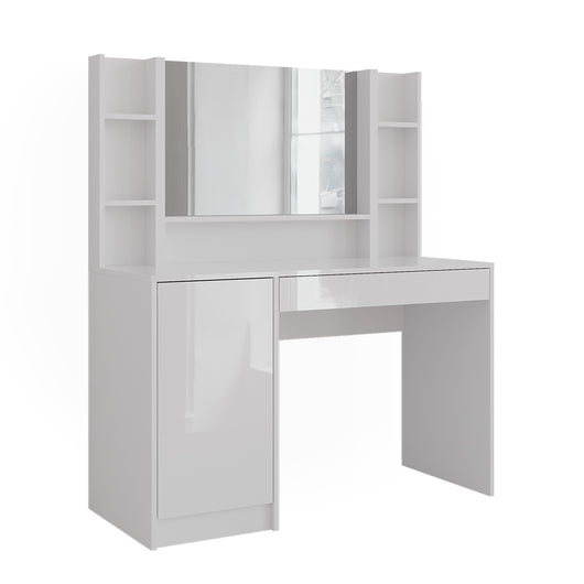 Vicco Tavolo da toeletta Bianco/bianco lucido 119.8 cm 4 parti