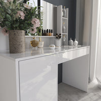 Vicco Tavolo da toeletta Bianco/bianco lucido 119.8 cm 4 parti