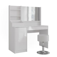 Vicco Tavolo da toeletta Bianco/bianco lucido 119.8 cm 4 parti