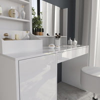 Vicco Tavolo da toeletta Bianco/bianco lucido 119.8 cm 4 parti