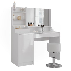 Vicco Tavolo da toeletta Bianco/bianco lucido 119.8 cm 4 parti