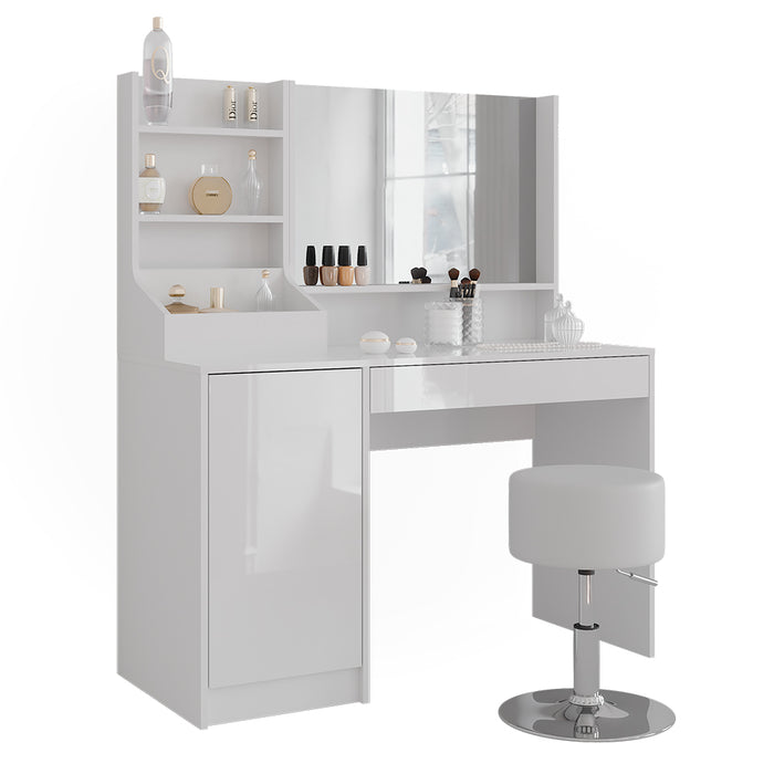 Vicco Tavolo da toeletta Bianco/bianco lucido 119.8 cm 4 parti