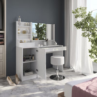 Vicco Tavolo da toeletta Bianco/bianco lucido 119.8 cm 4 parti