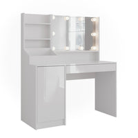 Vicco Tavolo da toeletta Bianco/bianco lucido 119.8 cm 4 parti