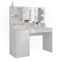 Vicco Tavolo da toeletta Bianco/bianco lucido 119.8 cm 4 parti