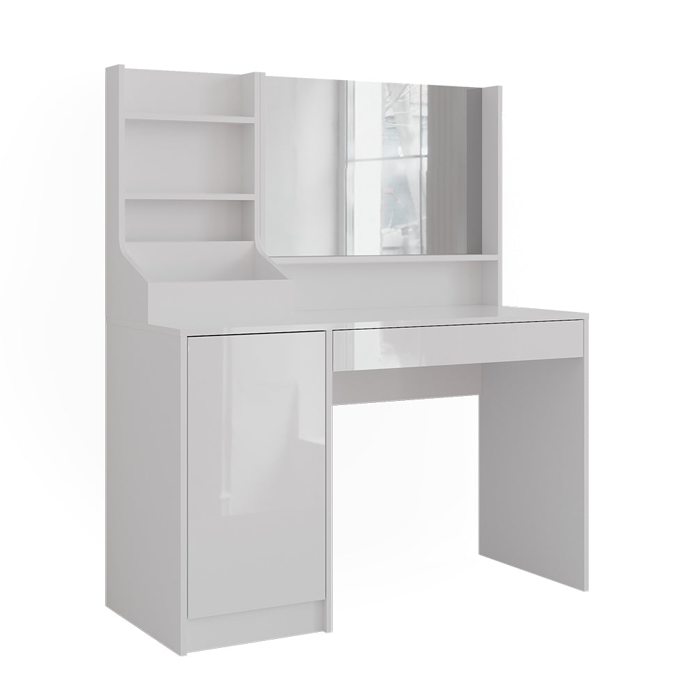 Vicco Tavolo da toeletta Bianco/bianco lucido 119.8 cm 3 parti