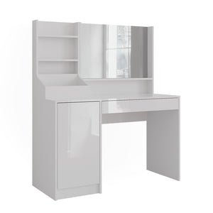 Vicco Tavolo da toeletta Bianco/bianco lucido 119.8 cm 3 parti