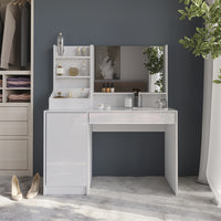 Vicco Tavolo da toeletta Bianco/bianco lucido 119.8 cm 3 parti