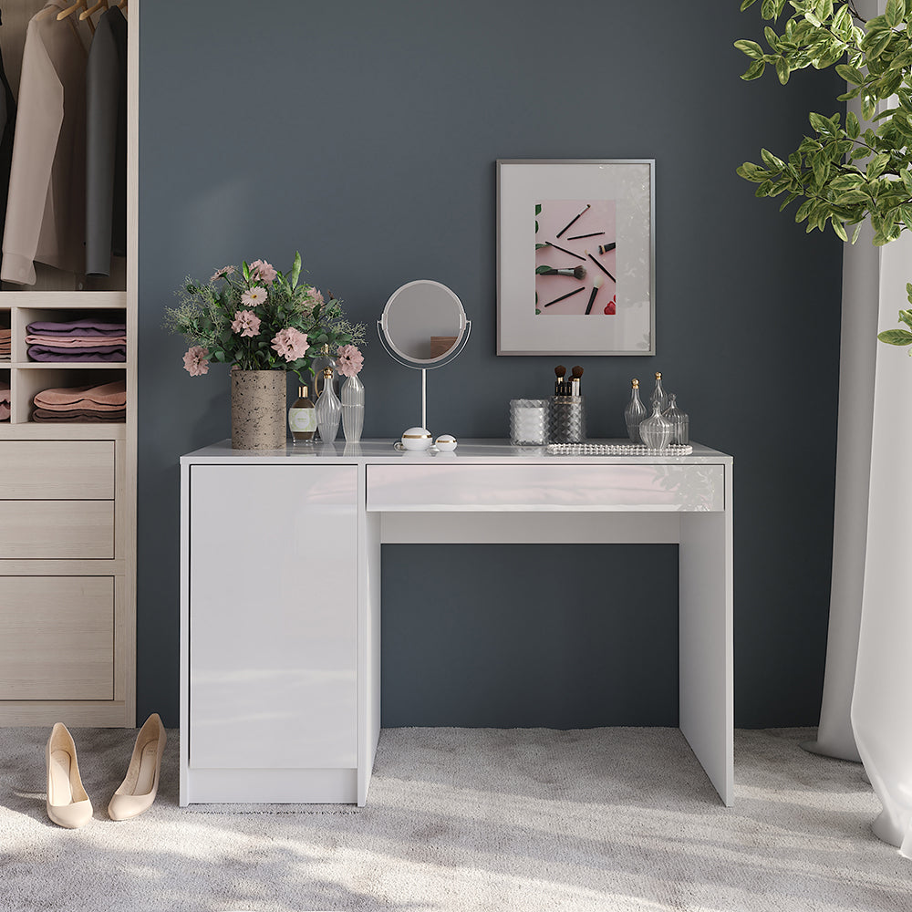 Vicco Tavolo da toeletta Bianco/bianco lucido 119.8 cm