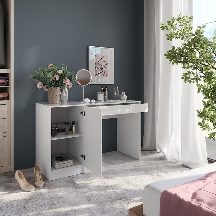 Vicco Tavolo da toeletta Bianco/bianco lucido 119.8 cm