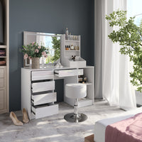 Vicco Tavolo da toeletta Bianco/bianco lucido 128.2 cm 4 parti