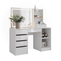 Vicco Tavolo da toeletta Bianco/bianco lucido 128.2 cm 3 parti