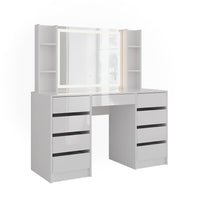 Vicco Tavolo da toeletta Bianco/bianco lucido 128.2 cm 4 parti