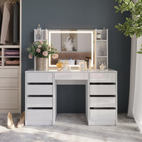 Vicco Tavolo da toeletta Bianco/bianco lucido 128.2 cm 4 parti