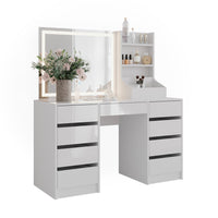 Vicco Tavolo da toeletta Bianco/bianco lucido 128.2 cm 3 parti