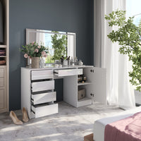 Vicco Tavolo da toeletta Bianco/bianco lucido 128.2 cm con specchio LED