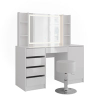 Vicco Tavolo da toeletta Bianco/bianco lucido 128.2 cm 5 parti