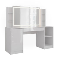 Vicco Tavolo da toeletta Bianco/bianco lucido 158.2 cm 4 parti