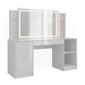 Vicco Tavolo da toeletta Bianco/bianco lucido 158.2 cm 4 parti