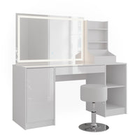 Vicco Tavolo da toeletta Bianco/bianco lucido 158.2 cm 4 parti